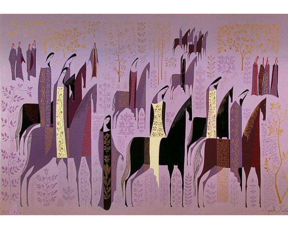 ΠΙΝΑΚΑΣ ΣΕ ΚΑΜΒΑ Eyvind Earle - Μεσαιωνική Πομπή