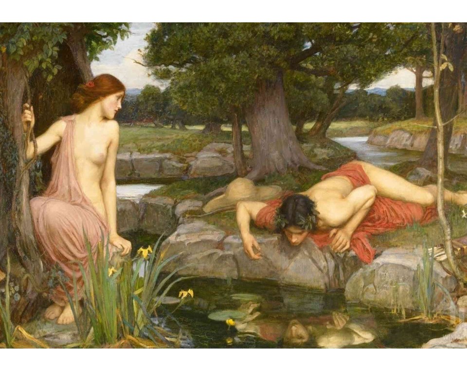 ΠΙΝΑΚΑΣ ΣΕ ΚΑΜΒΑ John William Waterhouse - Η Ηχώ και ο Νάρκισσος