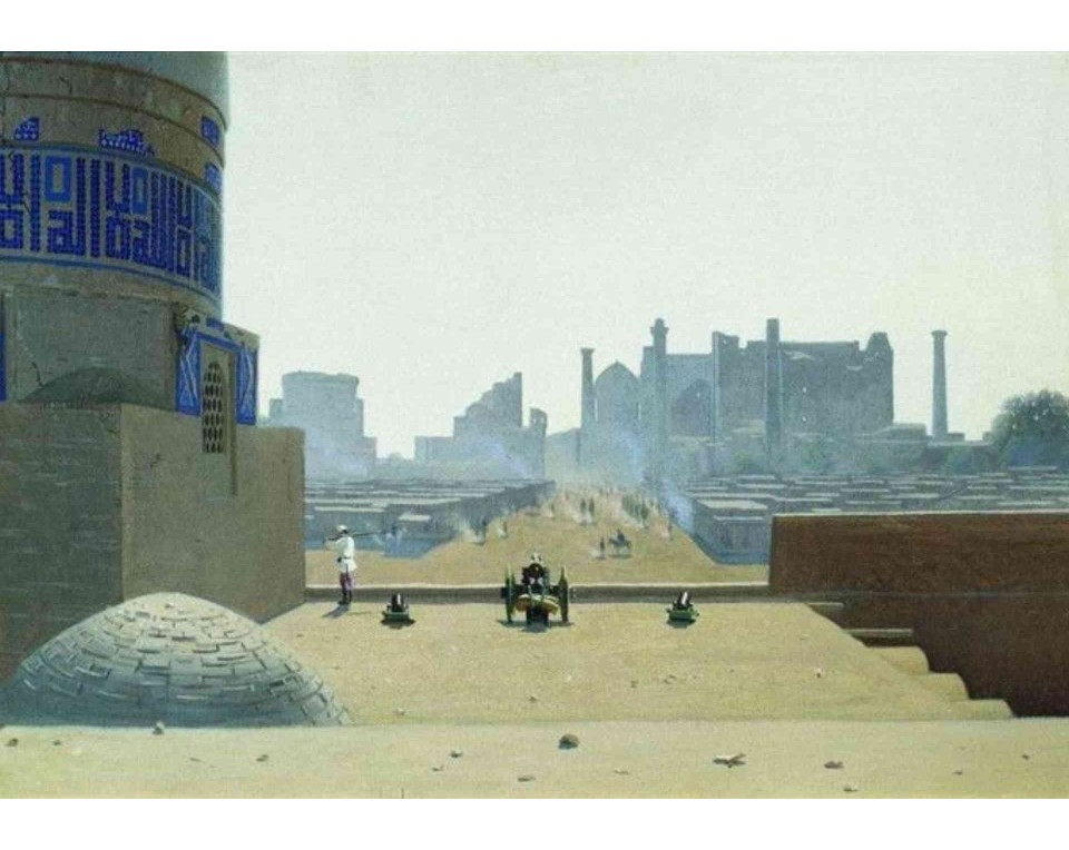 ΠΙΝΑΚΑΣ ΣΕ ΚΑΜΒΑ Vasily Vereshchagin - Κεντρική Οδός στη Σαμαρκάνδη από την Ακρόπολη