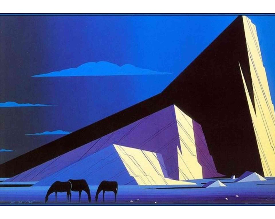 ΠΙΝΑΚΑΣ ΣΕ ΚΑΜΒΑ Eyvind Earle - Τρία Άλογα