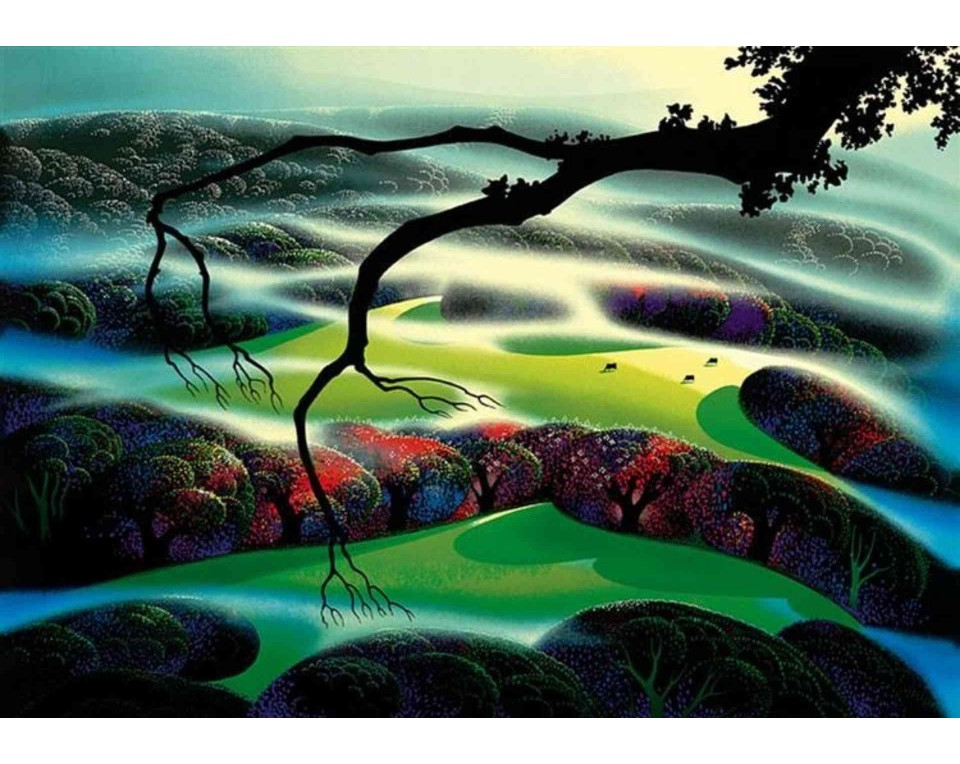ΠΙΝΑΚΑΣ ΣΕ ΚΑΜΒΑ Eyvind Earle - Fog Enshrouded