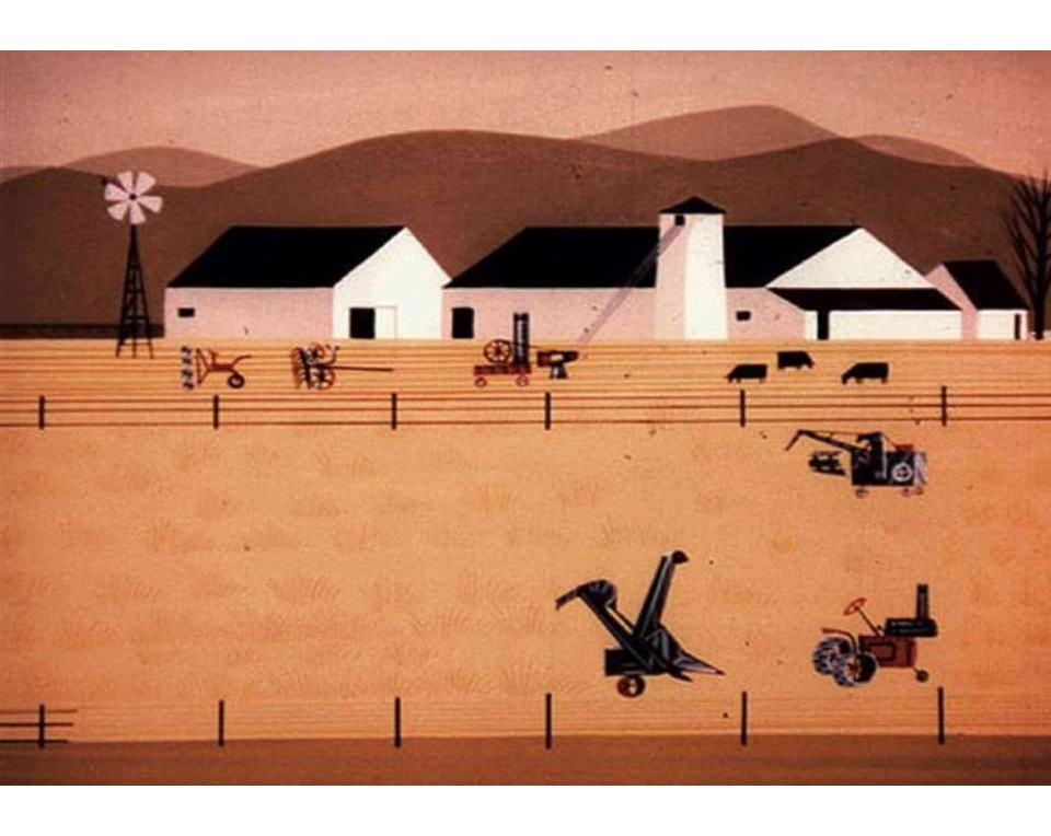 ΠΙΝΑΚΑΣ ΣΕ ΚΑΜΒΑ Eyvind Earle - Rhapsody of Steel: Γεωργικό Τοπίο