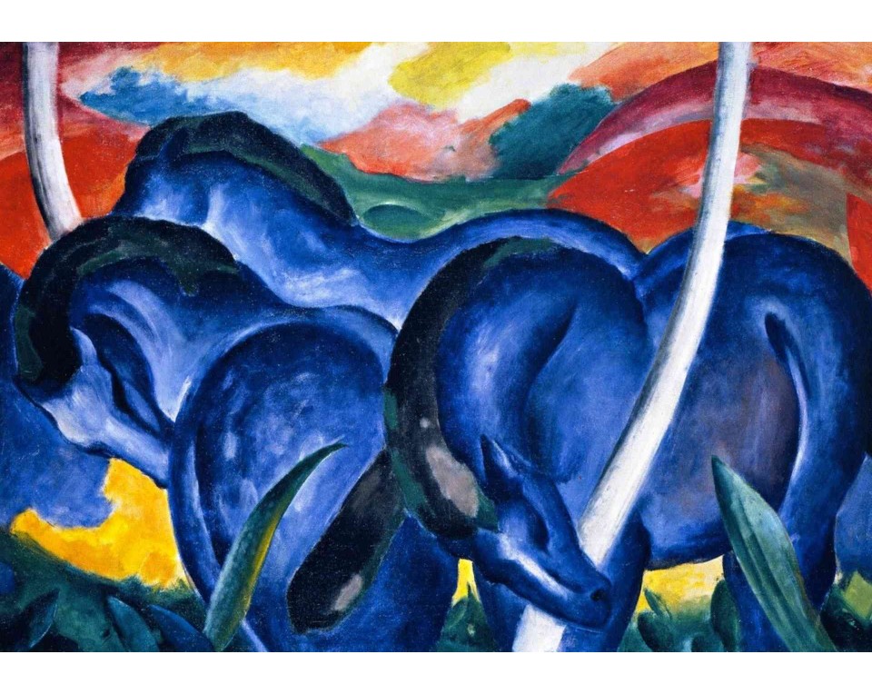 ΠΙΝΑΚΑΣ ΣΕ ΚΑΜΒΑ Franz Marc - Τα Μεγάλα Γαλάζια Άλογα