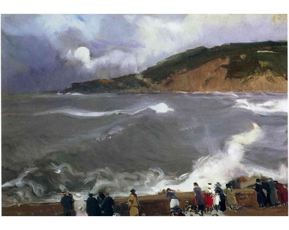 ΠΙΝΑΚΑΣ ΣΕ ΚΑΜΒΑ Joaquín Sorolla - Ο Κυματοθραύστης του Σαν Σεμπαστιάν