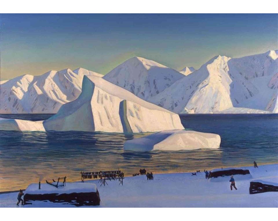 ΠΙΝΑΚΑΣ ΣΕ ΚΑΜΒΑ Rockwell Kent - Αρκτικό Τοπίο με Παγετώνες