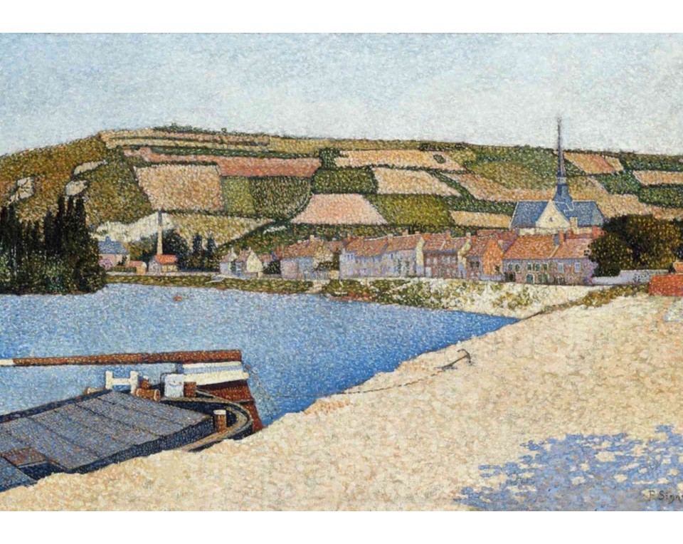 ΠΙΝΑΚΑΣ ΣΕ ΚΑΜΒΑ Paul Signac - Les Andelys, Côte d'Aval