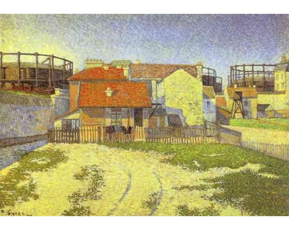 ΠΙΝΑΚΑΣ ΣΕ ΚΑΜΒΑ Paul Signac - Τα Αεριοφώτα στο Κλισί