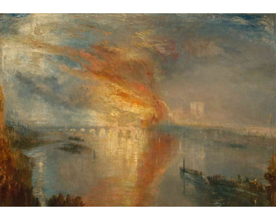 ΠΙΝΑΚΑΣ ΣΕ ΚΑΜΒΑ J. M. W. Turner - Η Πυρκαγιά των Βουλών των Λόρδων και των Κοινοτήτων