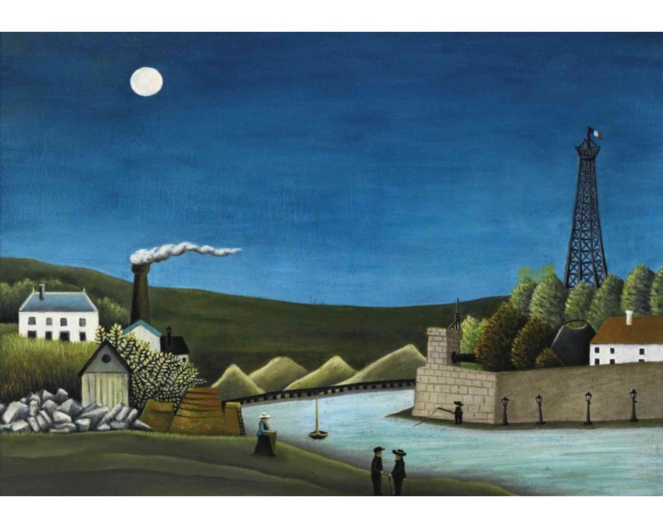 ΠΙΝΑΚΑΣ ΣΕ ΚΑΜΒΑ Henri Rousseau - Ο Σηκουάνας στο Συρεν