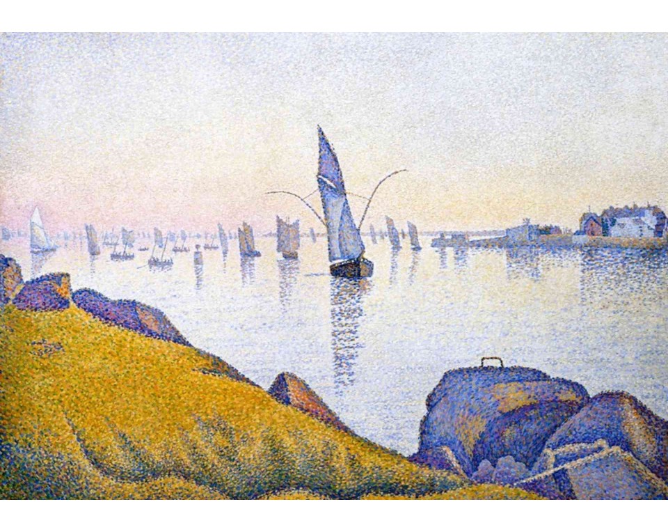 ΠΙΝΑΚΑΣ ΣΕ ΚΑΜΒΑ Paul Signac - Βραδινή Ηρεμία, Κονκαρνό