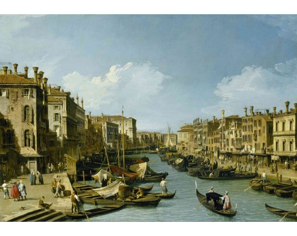 ΠΙΝΑΚΑΣ ΣΕ ΚΑΜΒΑ Canaletto - Το Μεγάλο Κανάλι κοντά στη Γέφυρα του Ριάλτο