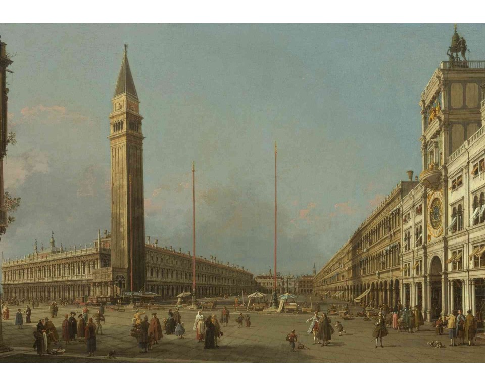 ΠΙΝΑΚΑΣ ΣΕ ΚΑΜΒΑ Canaletto - Πιάτσα Σαν Μάρκο προς Νότο και Δύση