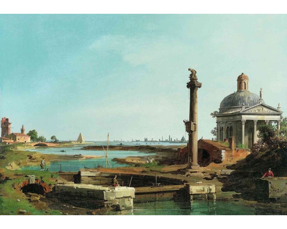 ΠΙΝΑΚΑΣ ΣΕ ΚΑΜΒΑ Canaletto - Πιάτσα Σαν Μάρκο προς Νότο και Δύση