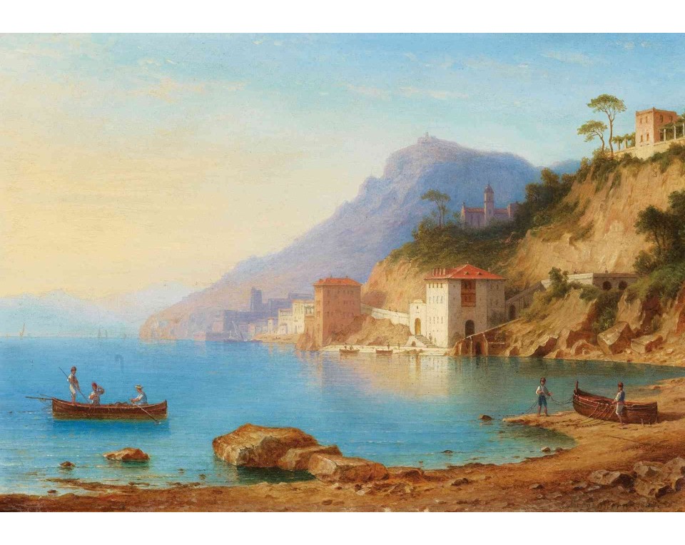 ΠΙΝΑΚΑΣ ΣΕ ΚΑΜΒΑ Carl Ernst Morgenstern - Θέα στην Ακτή του Αμάλφι