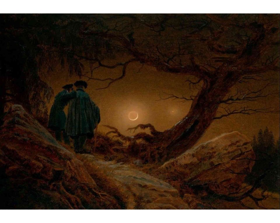 ΠΙΝΑΚΑΣ ΣΕ ΚΑΜΒΑ Caspar David Friedrich - Δύο Άνδρες που Συλλογίζονται τη Σελήνη