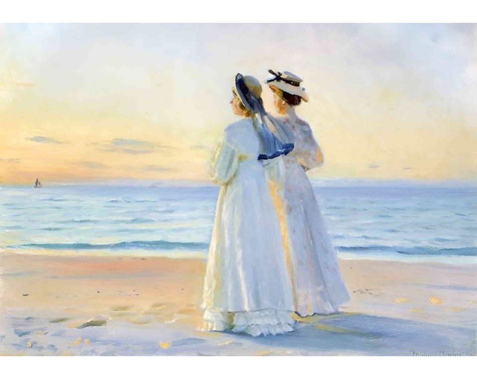 ΠΙΝΑΚΑΣ ΣΕ ΚΑΜΒΑ Michael Ancher - Καλοκαιρινή Βραδιά στην Παραλία Σόντερστραντ