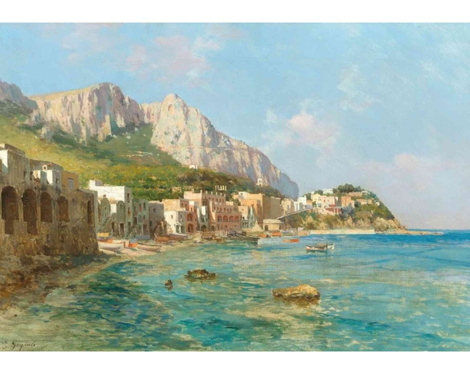 ΠΙΝΑΚΑΣ ΣΕ ΚΑΜΒΑ Enrico Gargiulo - Σκηνή στην Κάπρι