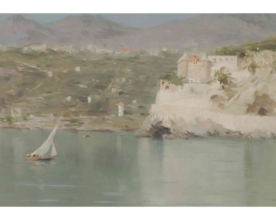 ΠΙΝΑΚΑΣ ΣΕ ΚΑΜΒΑ Frank Dillon - Άποψη του Κάστρου και του Λιμανιού, Μονακό