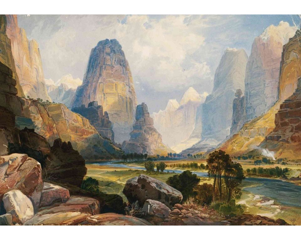 ΠΙΝΑΚΑΣ ΣΕ ΚΑΜΒΑ Thomas Moran - Κοιλάδα των Κελαρυστών Νερών, Νότια Γιούτα