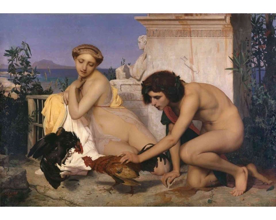 ΠΙΝΑΚΑΣ ΣΕ ΚΑΜΒΑ Jean-Léon Gérôme - Κοκορομαχία