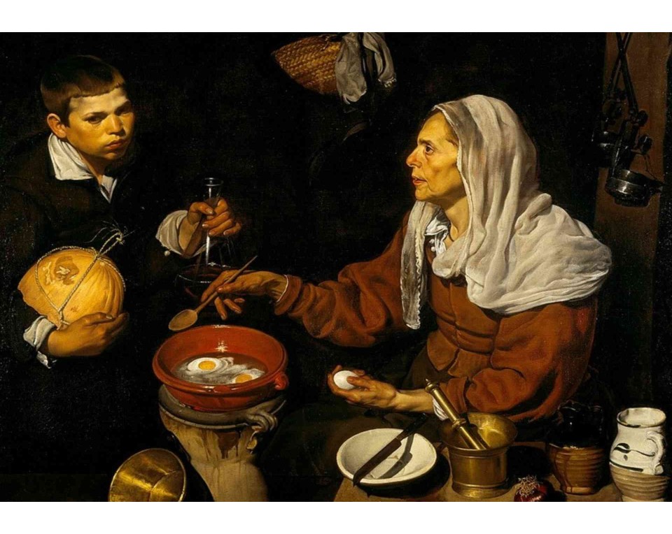 ΠΙΝΑΚΑΣ ΣΕ ΚΑΜΒΑ Diego Velázquez - Η Γριά που Τηγανίζει Αυγά