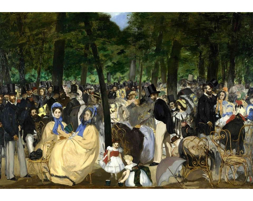 ΠΙΝΑΚΑΣ ΣΕ ΚΑΜΒΑ Édouard Manet - Μουσική στην Τουιλερί