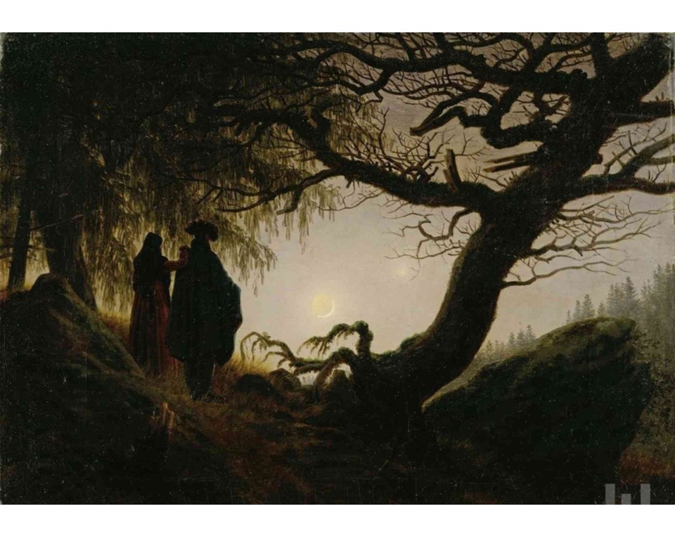 ΠΙΝΑΚΑΣ ΣΕ ΚΑΜΒΑ Caspar David Friedrich - Άντρας και Γυναίκα που Συλλογίζονται τη Σελήνη