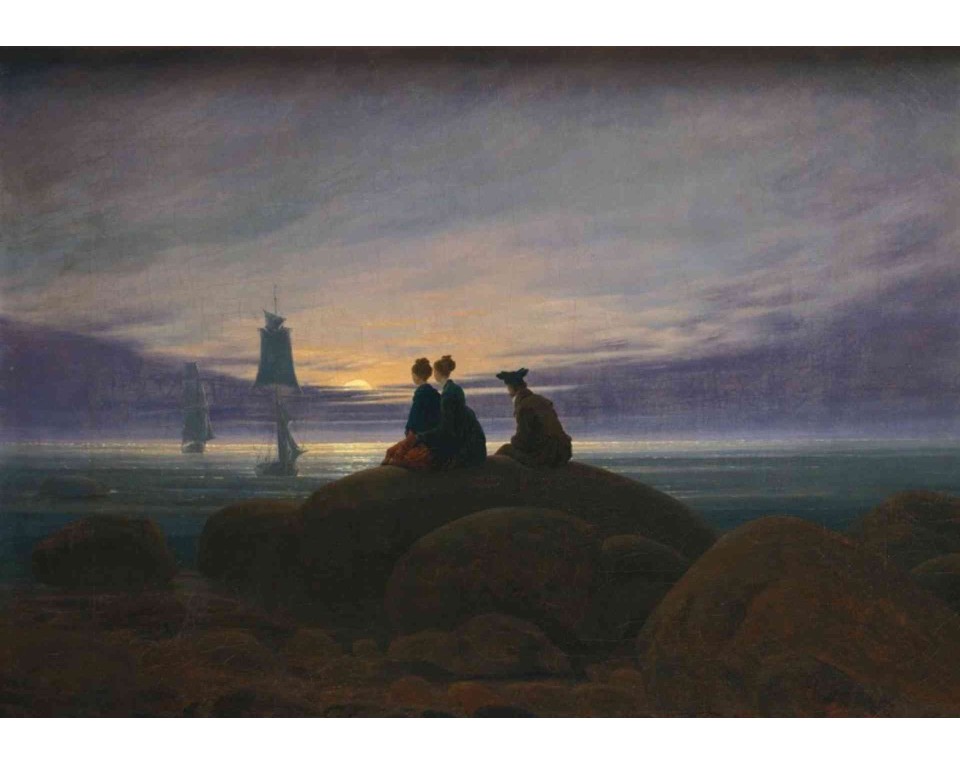 ΠΙΝΑΚΑΣ ΣΕ ΚΑΜΒΑ Caspar David Friedrich - Ανατολή Σελήνης στη Θάλασσα
