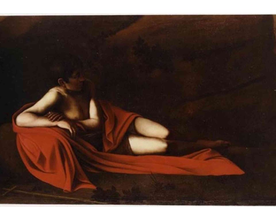 ΠΙΝΑΚΑΣ ΣΕ ΚΑΜΒΑ Caravaggio - Ο Άγιος Ιωάννης ο Βαπτιστής σε Ανάκλιση