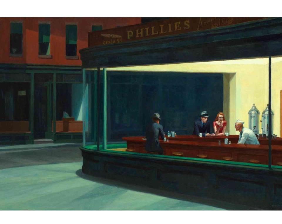 ΠΙΝΑΚΑΣ ΣΕ ΚΑΜΒΑ Edward Hopper - Νυχτερινά Πουλιά
