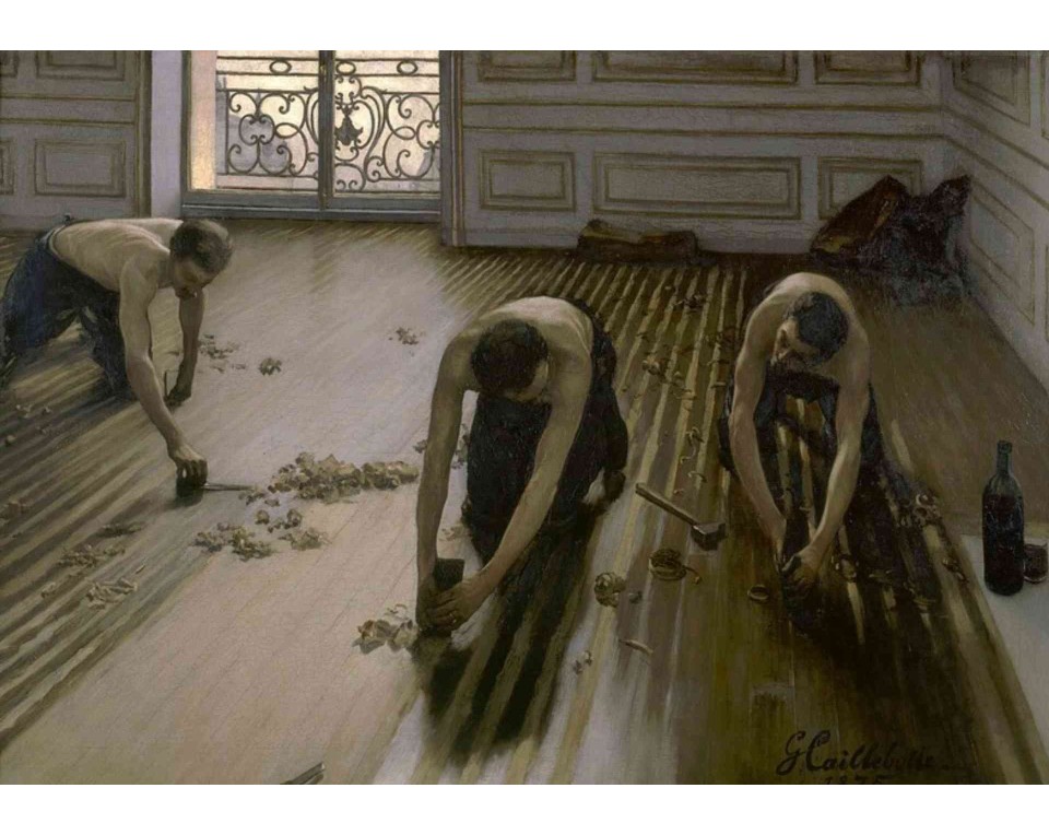 ΠΙΝΑΚΑΣ ΣΕ ΚΑΜΒΑ Gustave Caillebotte - Οι Ξύστες Πατωμάτων