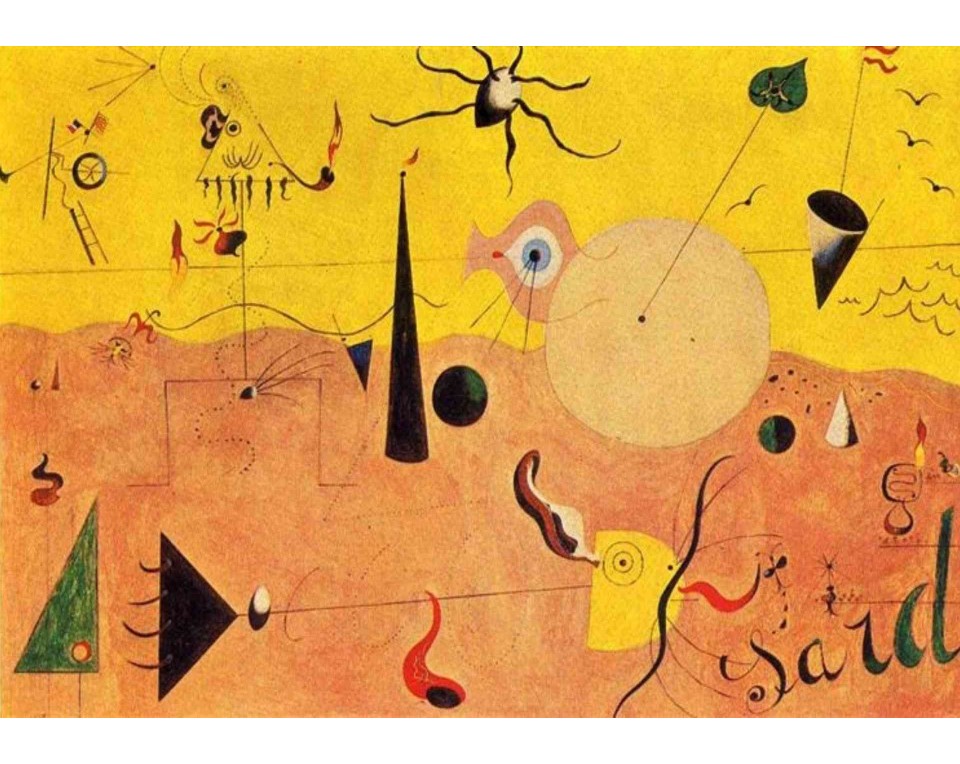 ΠΙΝΑΚΑΣ ΣΕ ΚΑΜΒΑ Joan Miró - Ο Κυνηγός (Καταλανικό Τοπίο)