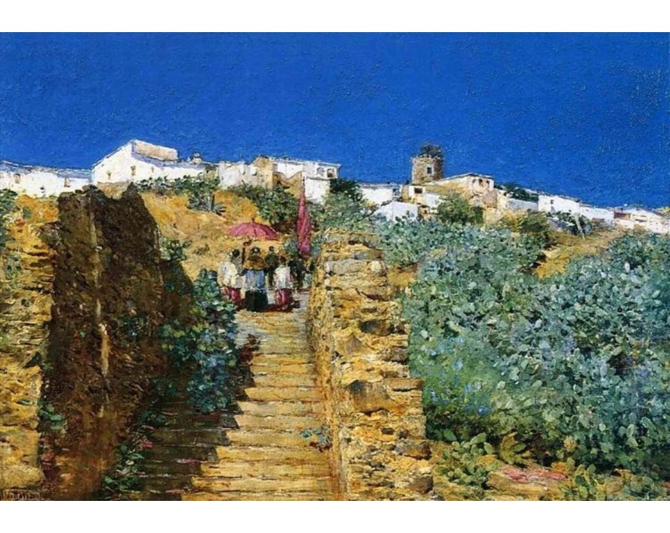 ΠΙΝΑΚΑΣ ΣΕ ΚΑΜΒΑ Childe Hassam - Εκκλησιαστική Πομπή στα Ισπανικά Σκαλιά