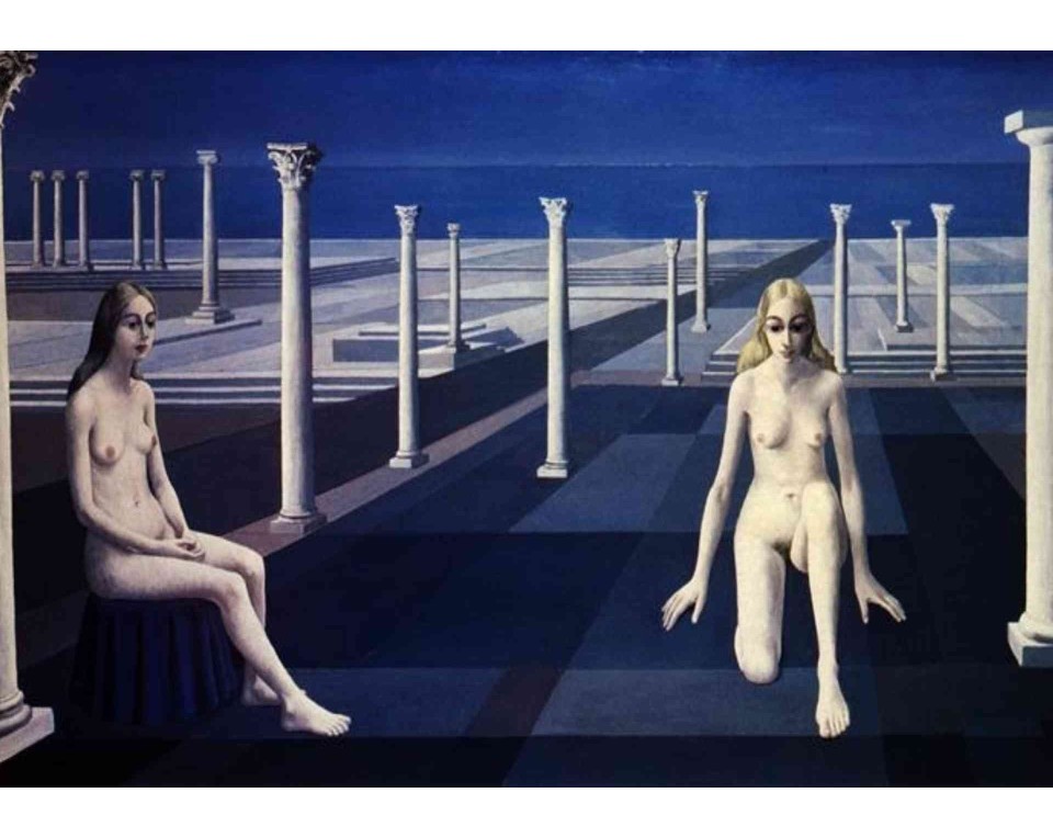 ΠΙΝΑΚΑΣ ΣΕ ΚΑΜΒΑ Paul Delvaux - Ο Διάλογος