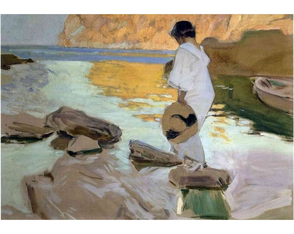ΠΙΝΑΚΑΣ ΣΕ ΚΑΜΒΑ Joaquín Sorolla - Η Έλενα σε Όρμο, Σαν Βισέντε στη Μαγιόρκα
