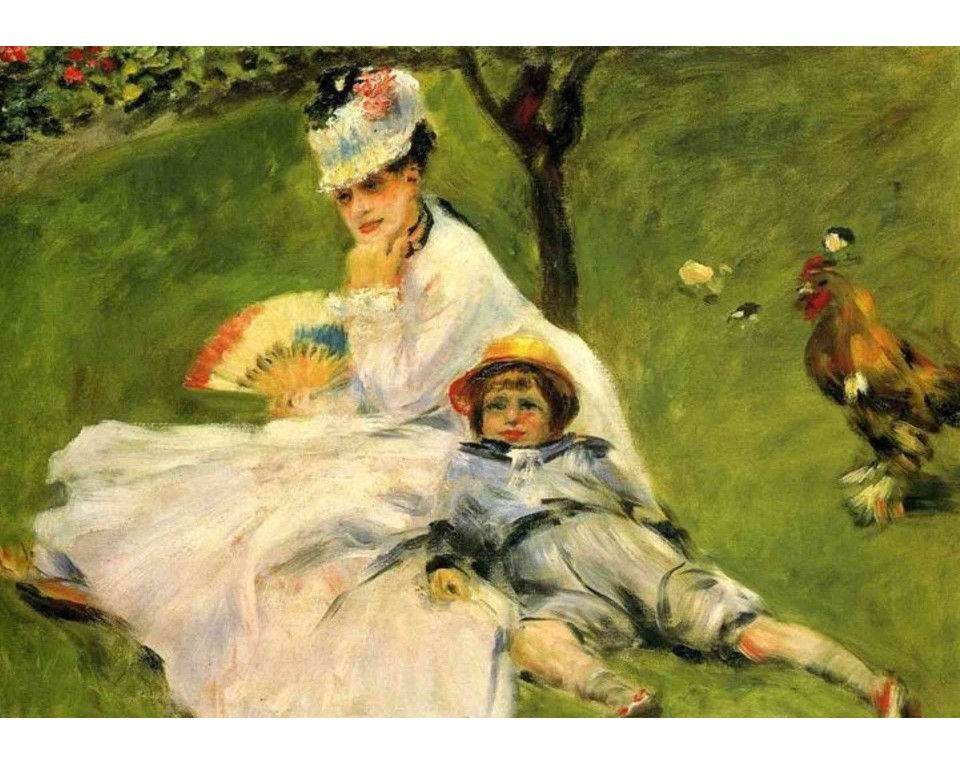 ΠΙΝΑΚΑΣ ΣΕ ΚΑΜΒΑ Pierre-Auguste Renoir - Η Καμίλ Μονέ και ο Γιος της Ζαν στον Κήπο στο Αρζαντέιγ