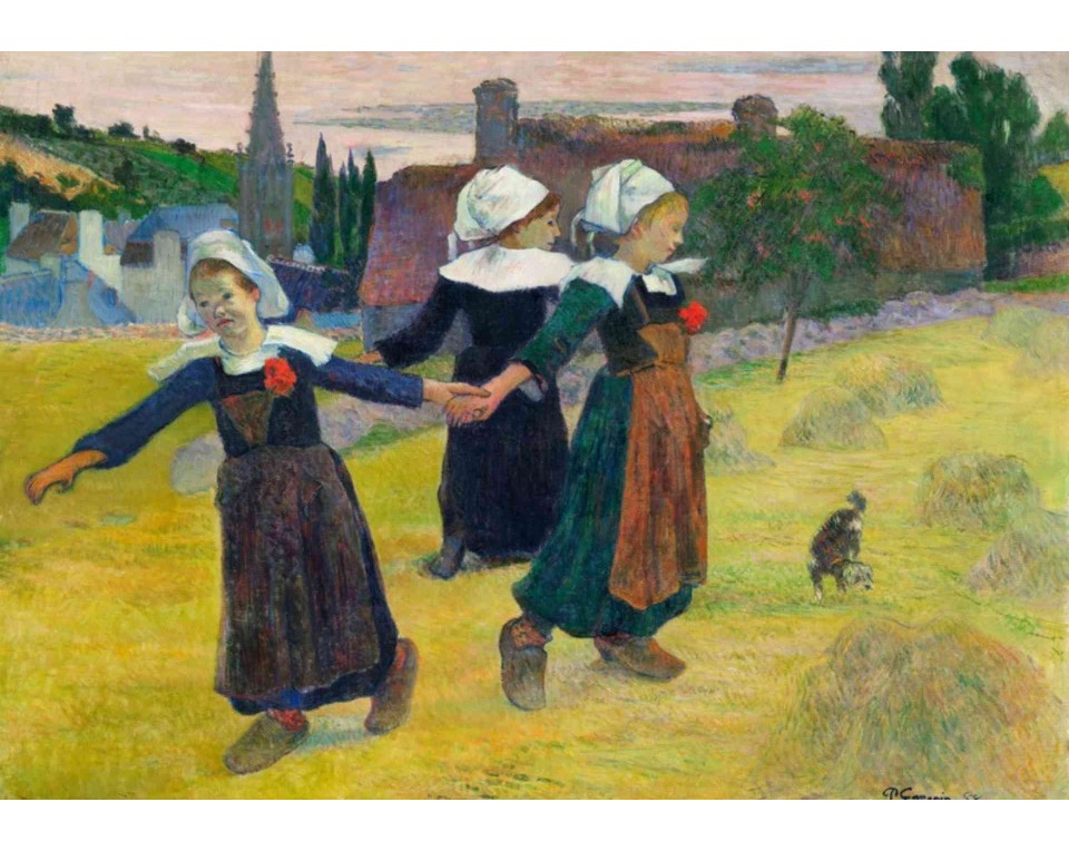 ΠΙΝΑΚΑΣ ΣΕ ΚΑΜΒΑ Paul Gauguin - Κορίτσια της Βρετάνης που Χορεύουν, Pont-Aven