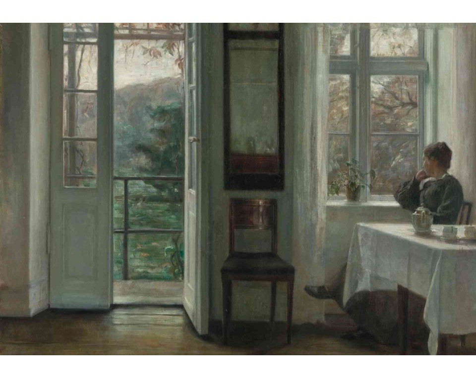 ΠΙΝΑΚΑΣ ΣΕ ΚΑΜΒΑ Carl Vilhelm Holsøe - Η Σύζυγος του Καλλιτέχνη δίπλα στο Παράθυρο