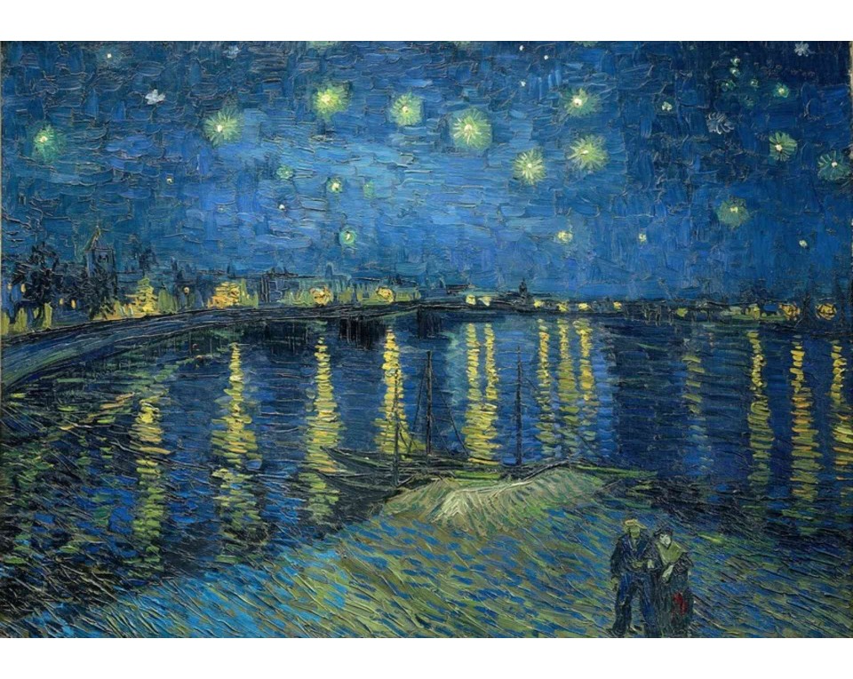 ΠΙΝΑΚΑΣ ΣΕ ΚΑΜΒΑ Vincent van Gogh - Έναστρη Νύχτα πάνω από τον Ροδανό
