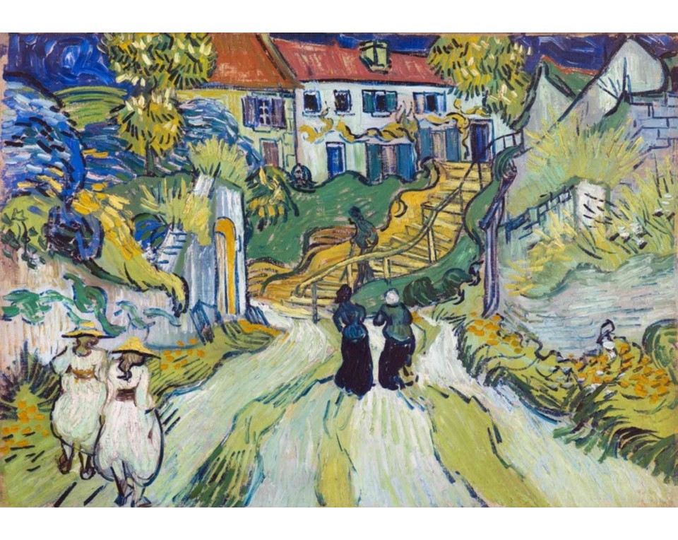 ΠΙΝΑΚΑΣ ΣΕ ΚΑΜΒΑ Vincent van Gogh - Σκάλες στο Ωβέρ