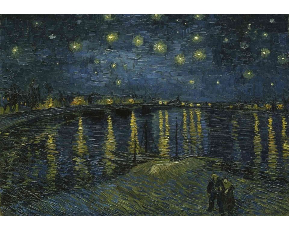 ΠΙΝΑΚΑΣ ΣΕ ΚΑΜΒΑ Vincent van Gogh - Έναστρη Νύχτα πάνω από τον Ροδανό