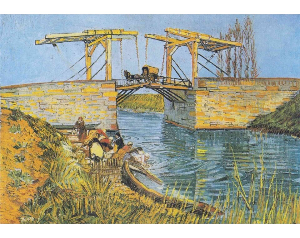ΠΙΝΑΚΑΣ ΣΕ ΚΑΜΒΑ Vincent van Gogh - Η Γέφυρα Λανγκλουά στην Αρλ με Γυναίκες που Πλένουν