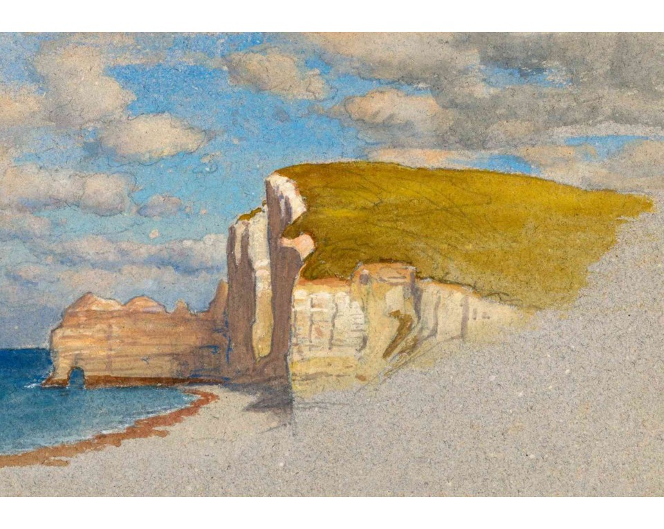 ΠΙΝΑΚΑΣ ΣΕ ΚΑΜΒΑ Samuel Colman - Βράχοι στο Ετρετά