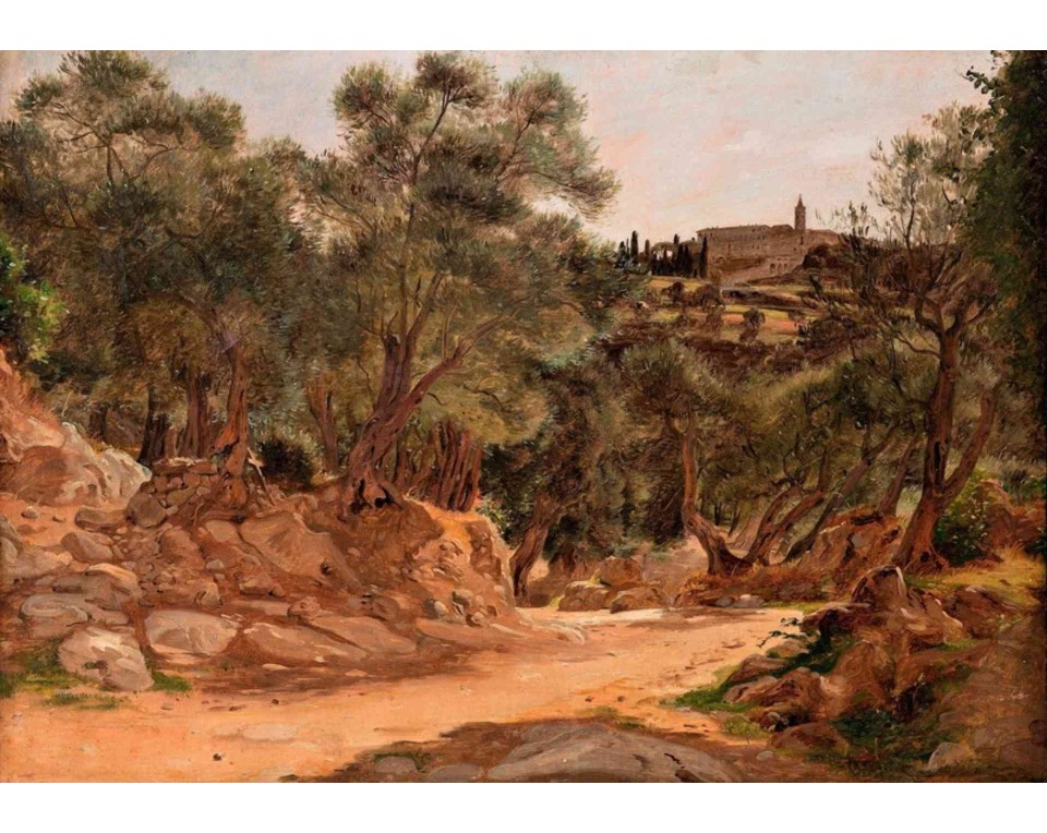 ΠΙΝΑΚΑΣ ΣΕ ΚΑΜΒΑ Jørgen Roed - Ελαιώνας από το Τίβολι κοντά στη Ρώμη