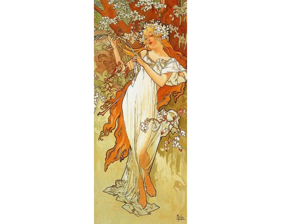 ΠΙΝΑΚΑΣ ΣΕ ΚΑΜΒΑ Alphonse Mucha - Άνοιξη