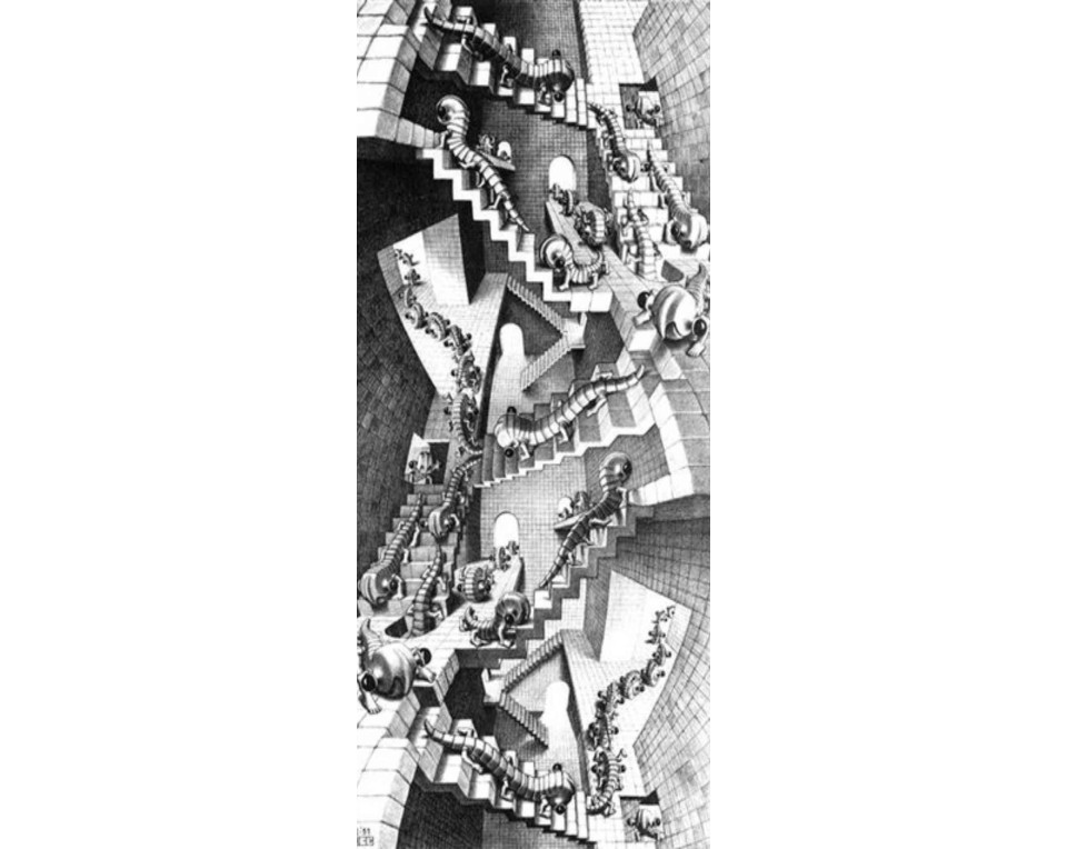 ΠΙΝΑΚΑΣ ΣΕ ΚΑΜΒΑ M. C. Escher - Σπίτι από Σκάλες