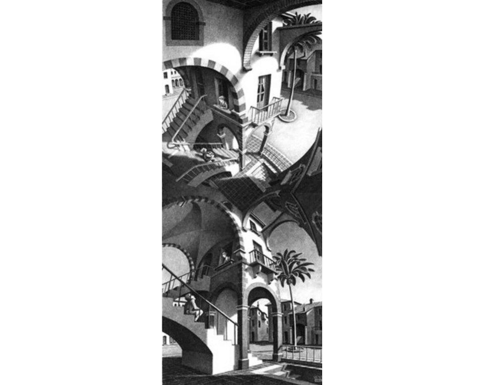 ΠΙΝΑΚΑΣ ΣΕ ΚΑΜΒΑ M. C. Escher - Ψηλά και Χαμηλά