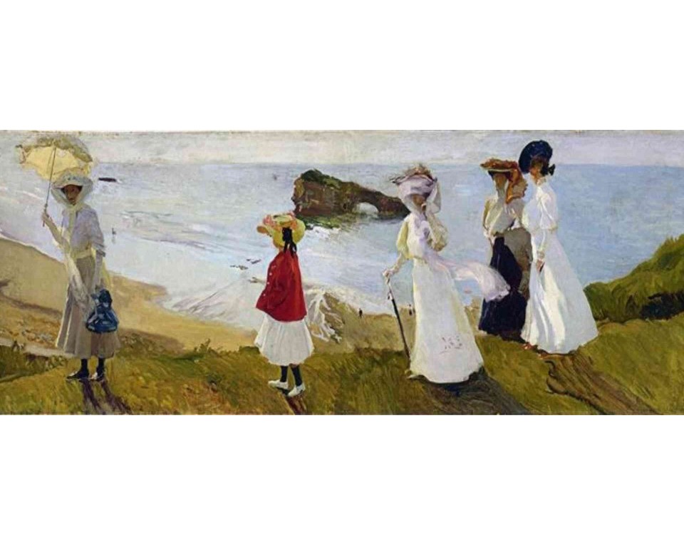 ΠΙΝΑΚΑΣ ΣΕ ΚΑΜΒΑ Joaquín Sorolla - Περίπατος στον Φάρο του Μπιαρίτζ