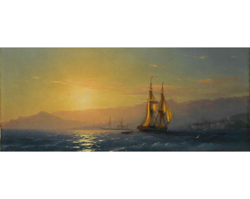 ΠΙΝΑΚΑΣ ΣΕ ΚΑΜΒΑ Ivan Aivazovsky - Ηλιοβασίλεμα στη Θάλασσα