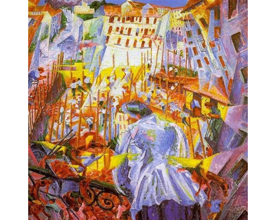 ΠΙΝΑΚΑΣ ΣΕ ΚΑΜΒΑ Umberto Boccioni - Η Οδός Εισέρχεται στο Σπίτι